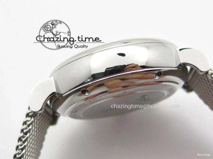 MIROTIME 0215 Portofino Chrono SS Black Dial on SS Mesh Bracelet A StreetReady 7399